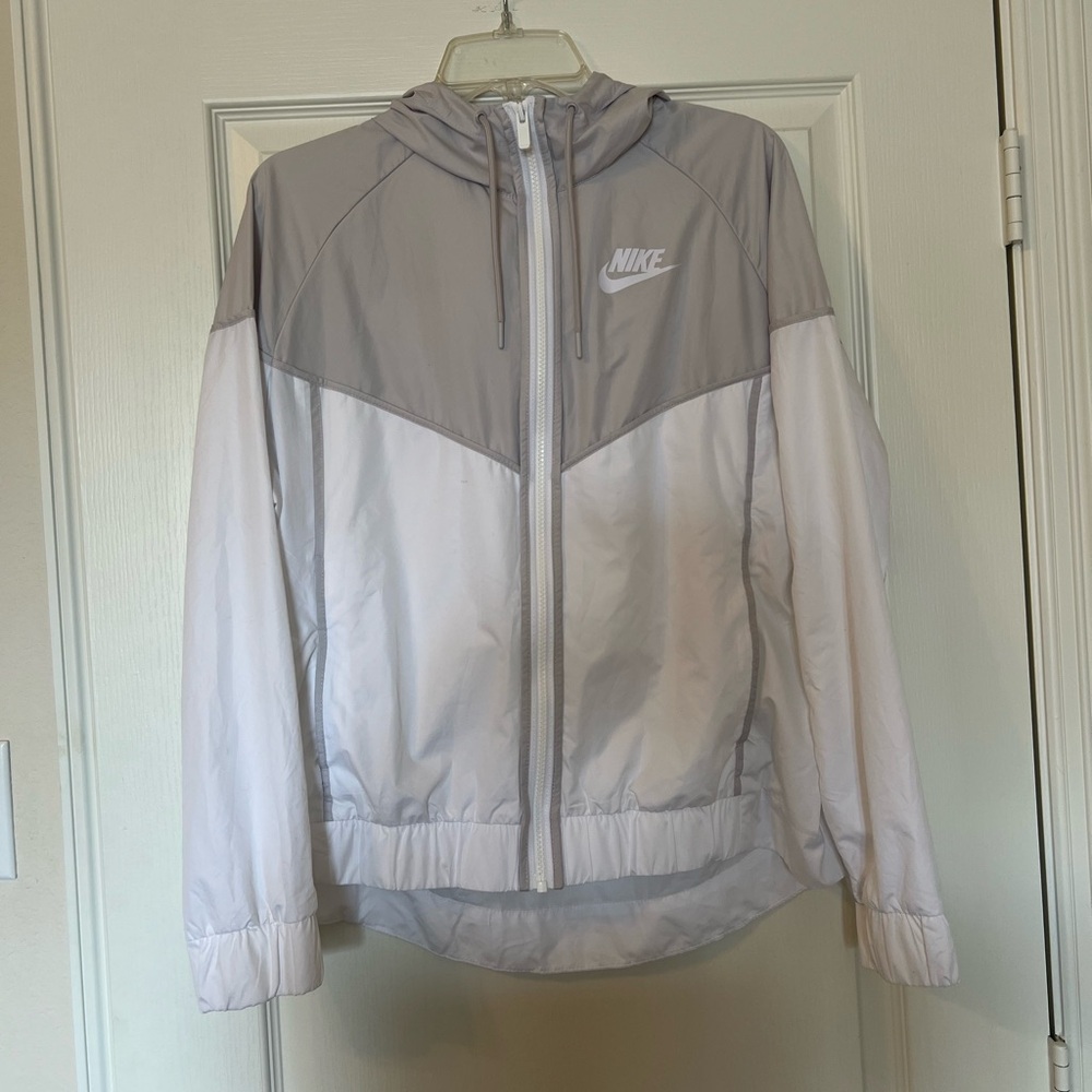 Nike | White and Grey Full Zip Windbreaker